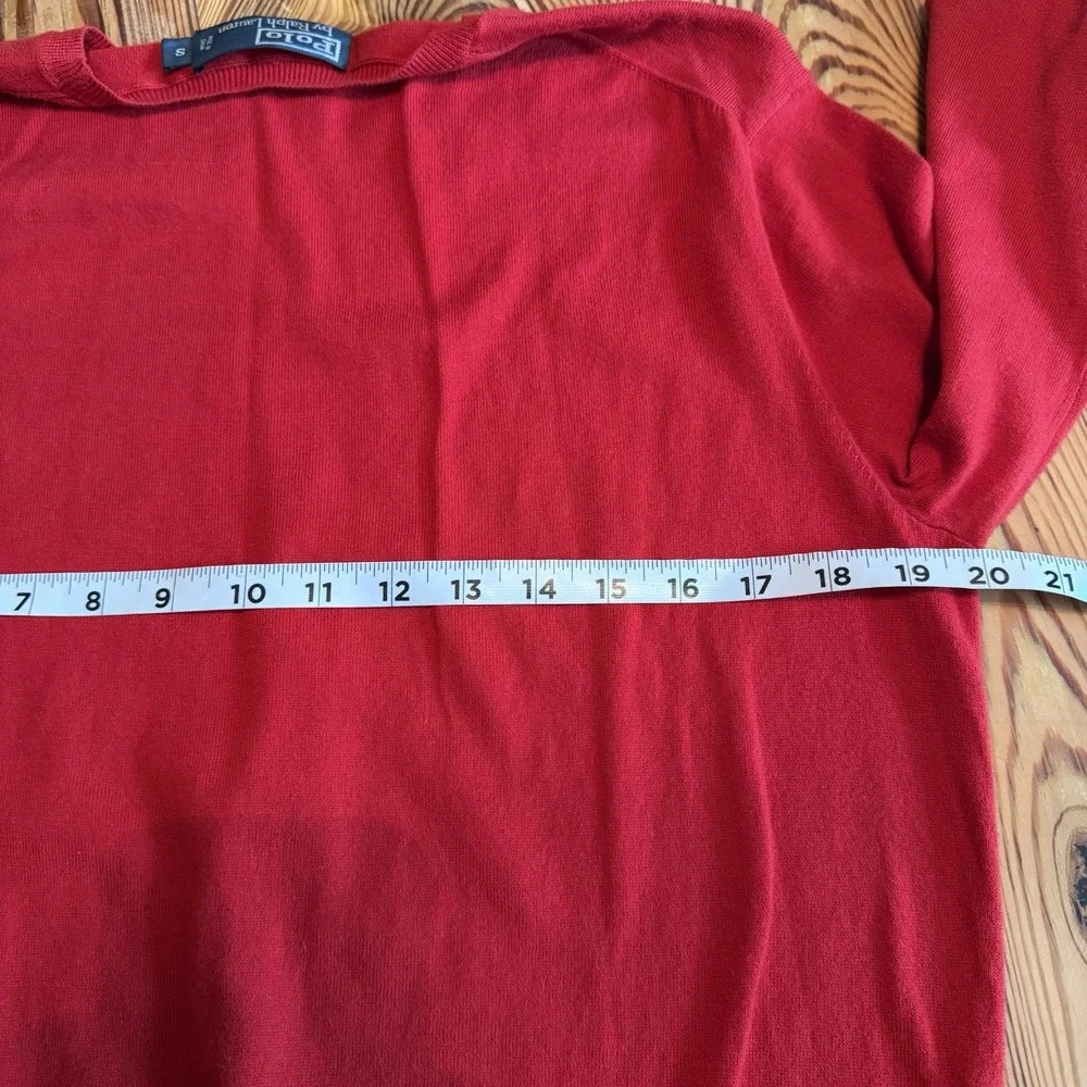 Polo Ralph Lauren Men's Small Crewneck Sweater Red 100% Pima Preppy Academia